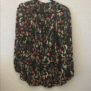 Floral Black Blouse